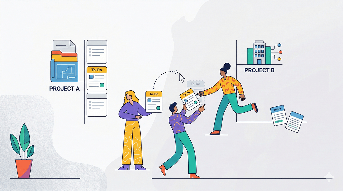 タスクをドラッグ操作で、他プロジェクトへ移動できるようになりました